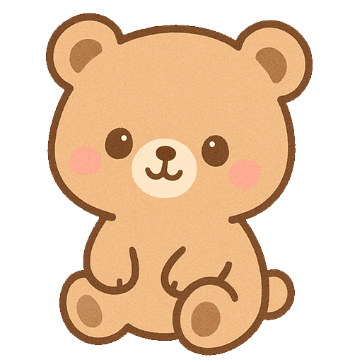 かわいいくまの無料イラスト素材｜やさしい雰囲気の背景透過PNG