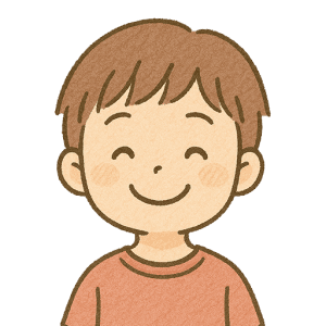笑顔の男の子イラスト（クラフト風・背景透過）