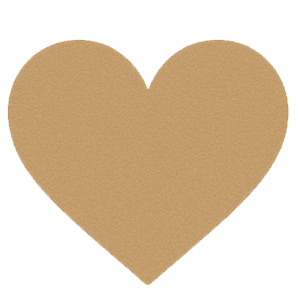 クラフト紙風の茶色いハート素材（背景透過PNG）