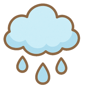 雨雲の無料イラスト素材｜かわいい手書き風・背景透過PNG