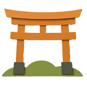 クラフト風・鳥居アイコン素材（背景透過PNG）