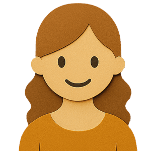 クラフト風スマイル女性アイコン素材