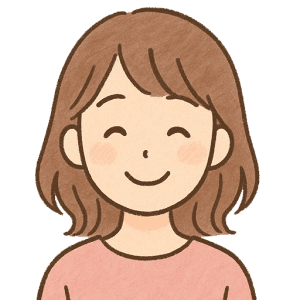 笑顔の女性イラスト（クラフト風・背景透過）