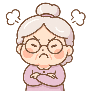 ぷんぷん怒るおばあちゃんのアイコン素材（表情イラスト）｜ぷんぷん怒るおばあち&hellip;