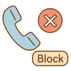 通話禁止マーク・着信拒否アイコンの警告イラスト（背景透過PNG）