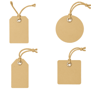 クラフト紙風ラベルタグ素材セット（背景透過PNG）