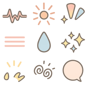 漫画の効果・記号セット（9種類・背景透過PNG）