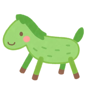 キュウリ精霊と馬のファンタジーイラスト素材（背景透過PNG）