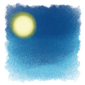 満月と夜空の幻想的な背景イラスト