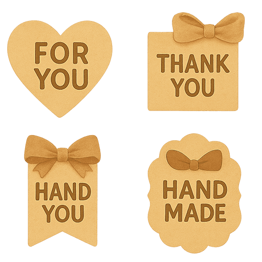 ギフトラベル・タグのフリー素材セット（背景透過PNG）