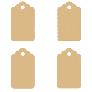 クラフト紙風のシンプルなタグ素材セット（背景透過PNG）