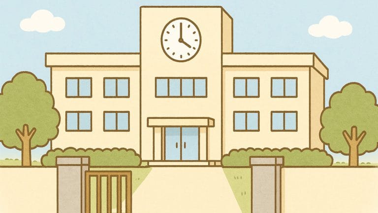 校舎の正面 フリーイラスト素材(JPG形式・高解像度)