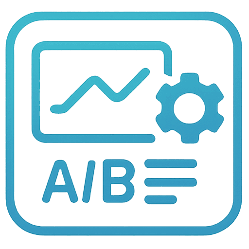 A/Bテストの分析を示すビジネスアイコン素材（背景透過PNG）