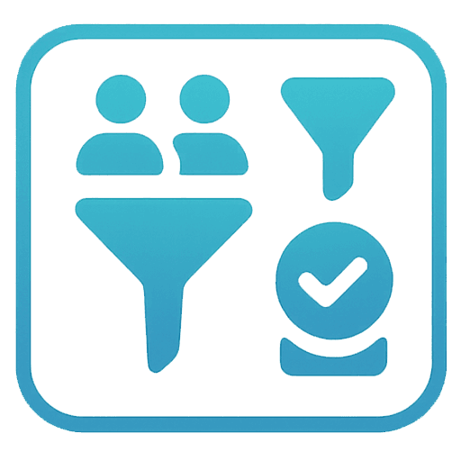 ファネル・セグメント管理のアイコン素材（背景透過PNG）