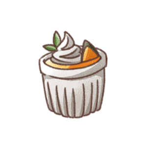 かぼちゃプリンのイラスト素材（背景透過PNG）