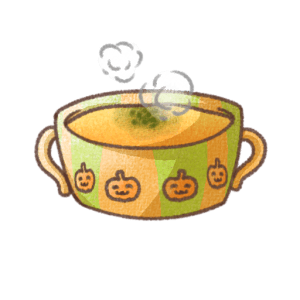 かぼちゃスープのフリーイラスト素材
