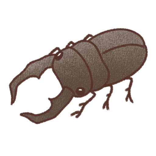 大アゴがかっこいいクワガタムシのイラスト素材(背景透過PNG)