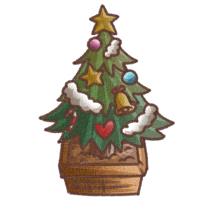 クリスマスツリーの無料イラスト素材｜かわいい手書き風の背景透過PNG