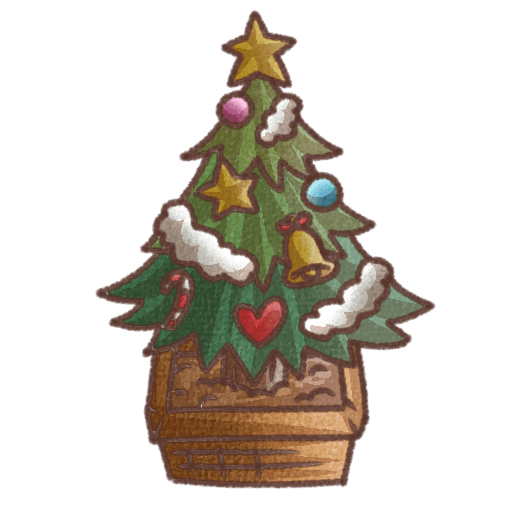 クリスマスツリーの無料イラスト素材|かわいい手書き風の背景透過PNG