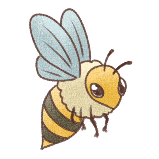 かわいいミツバチ(蜂)の無料イラスト素材(背景透過PNG)