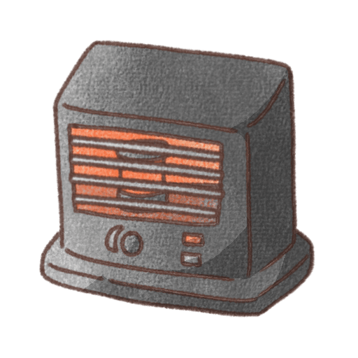 かわいい石油ストーブ(だるまストーブ)の無料イラスト素材